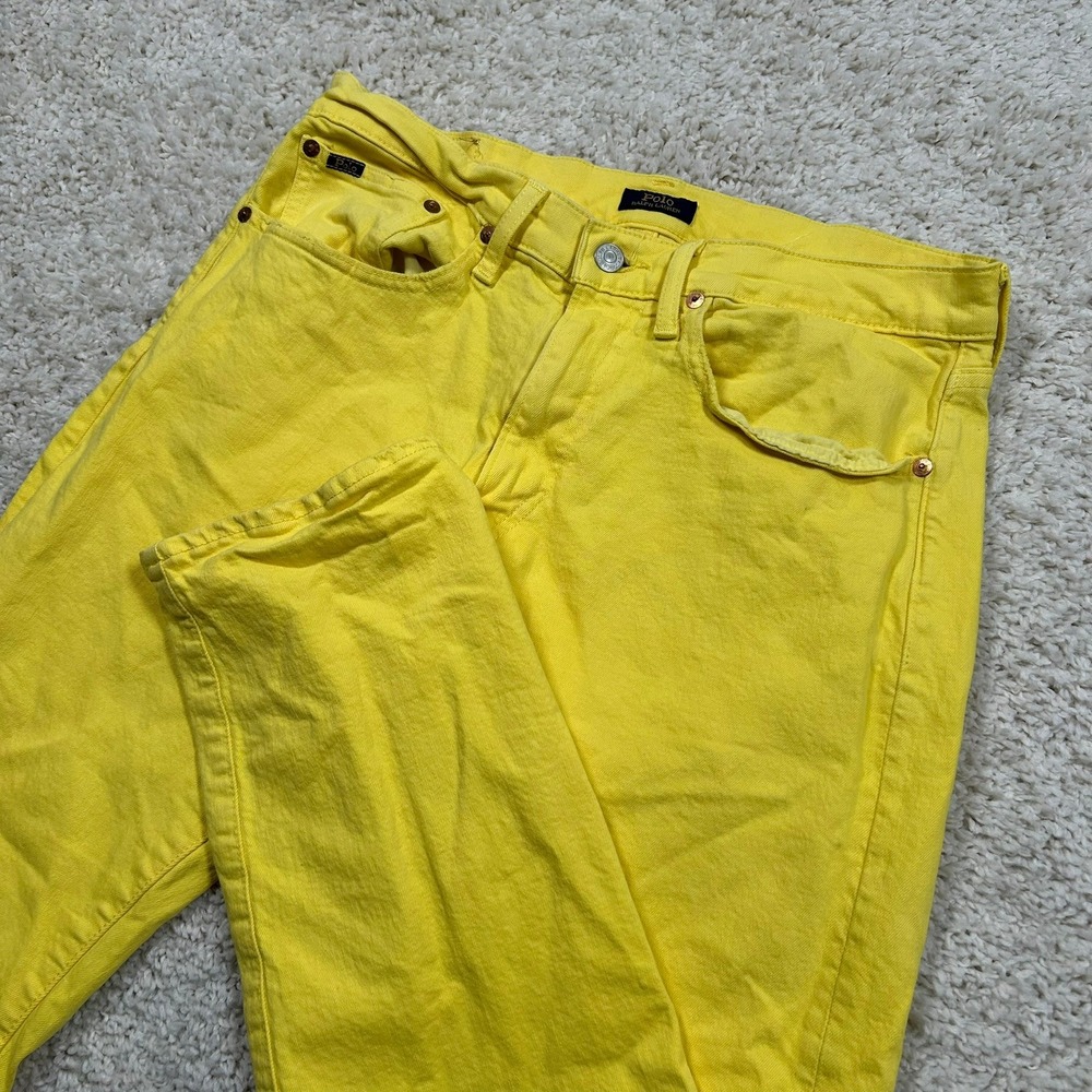 Polo Ralph Lauren Varick Slim Jeans 31x32 Yellow Stretch Denim Pants
